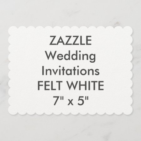 Felt White 110lb 7x5" Scalloped Wedding Invitation