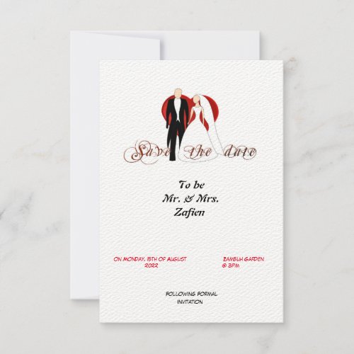 Felt White Paper Save The Date Card
