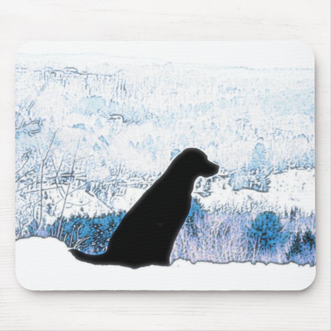 Felt with the Heart - Black Dog - Black Lab Mouse Pad (Front)