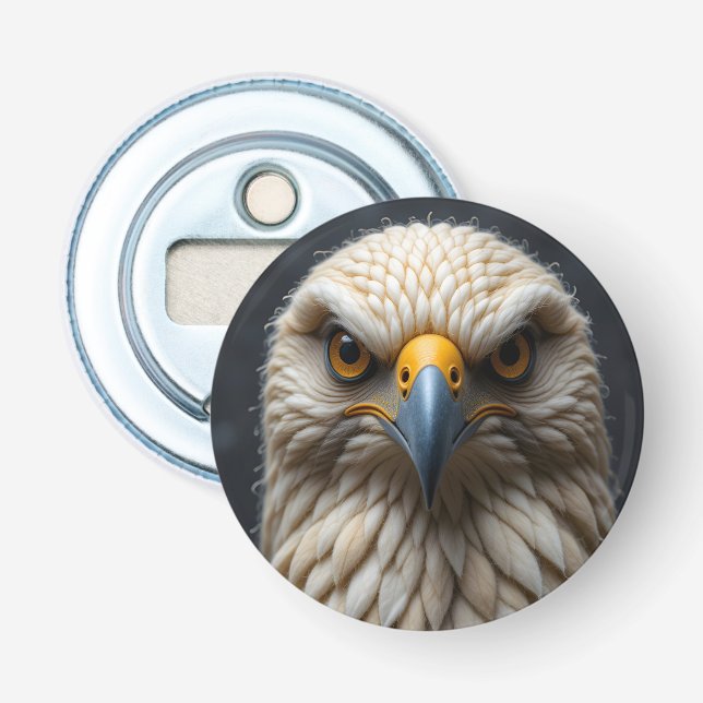 Felted Bird Portrait Bottle Opener (Front)