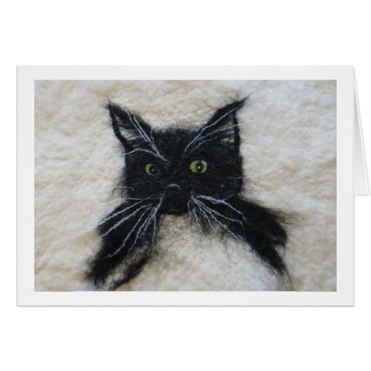 Felted Tuxedo Cat Cards (Front Horizontal)
