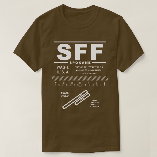 Felts Field Airport SFF T-Shirt (Design Front)