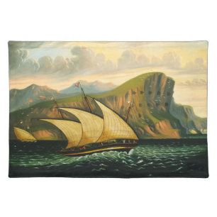 Felucca off Gibraltar by Thomas Chambers Placemat