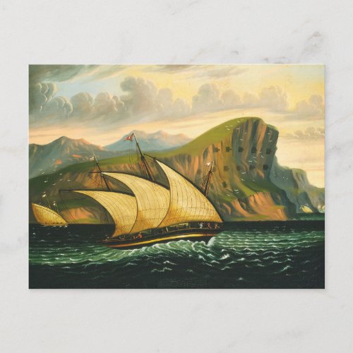 Felucca off Gibraltar by Thomas Chambers Postcard