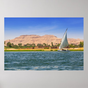 Felucca Sailboat - The Nile, Luxor, Egypt Poster
