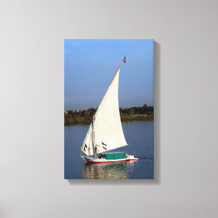 Felucca sailing along the Nile - Aswan, Egypt Canvas Print