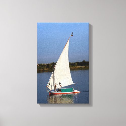Felucca sailing along the Nile _ Aswan Egypt Canvas Print