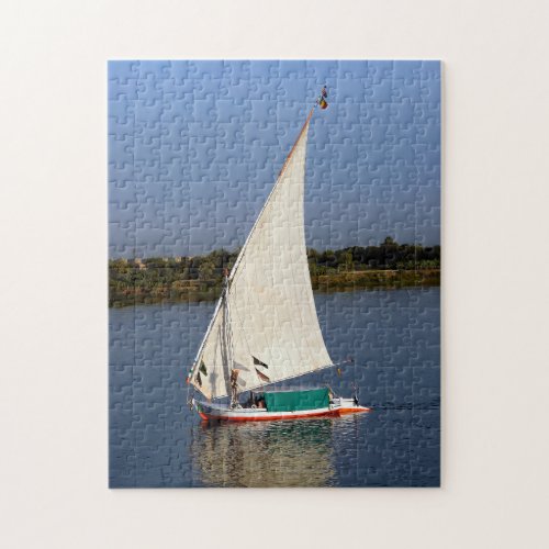 Felucca sailing along the Nile _ Aswan Egypt Jigsaw Puzzle