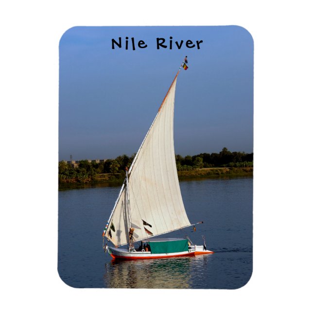 Felucca sailing along the Nile - Aswan, Egypt Magnet (Vertical)