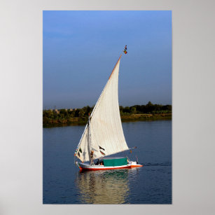 Felucca sailing along the Nile - Aswan, Egypt Poster