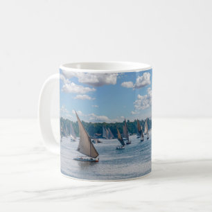 Feluccas sailing along the Nile - Aswan, Egypt Coffee Mug