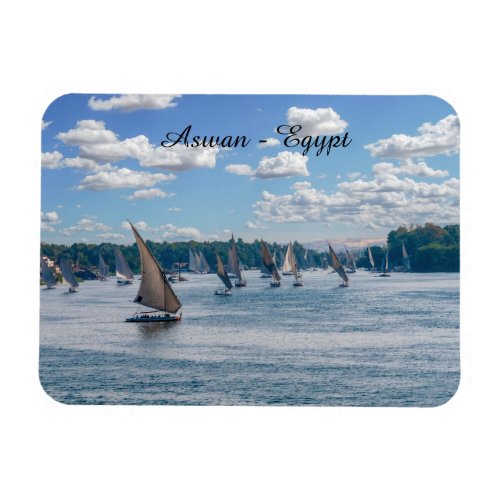 Feluccas sailing along the Nile _ Aswan Egypt Magnet