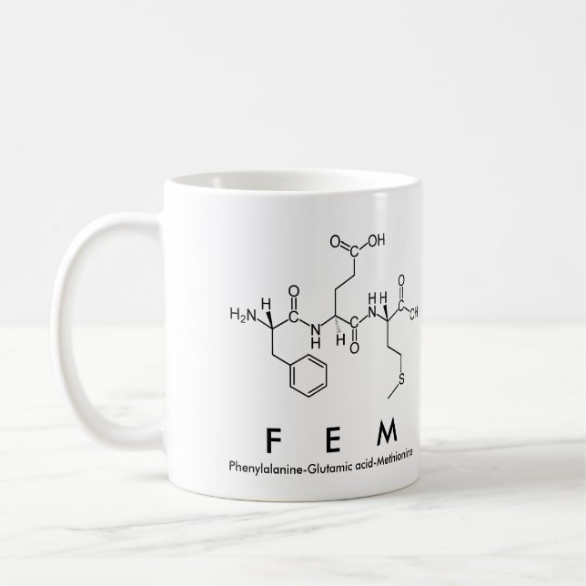 Fem peptide name mug (Left)