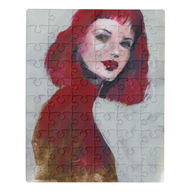 Fem Portrait - Red Jigsaw Puzzle (Puzzle Vertical)