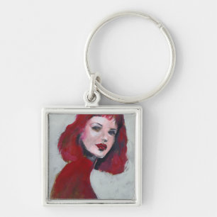 Fem Portrait - Red Keychain