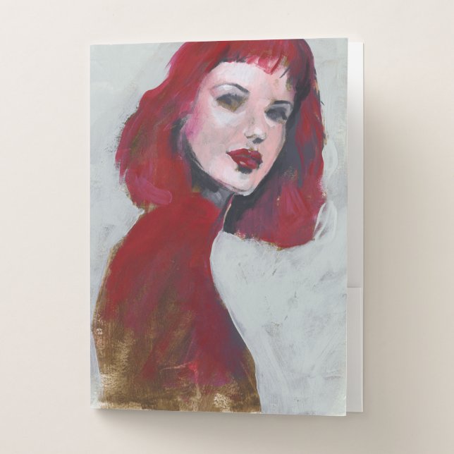 Fem Portrait - Red Pocket Folder (Front)