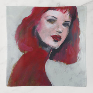 Fem Portrait - Red Trinket Tray
