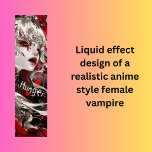 Femaie vampire skateboard<br><div class="desc">A design that really pops, a female vampire creating in a realistic anime cartoon style, liquid red blood and red and silver to make it all stand out. The word "Hunger" can be edited so you can personalize it the way you want. Generative content. Contact me if you have any...</div>