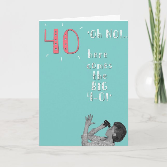 female 40th birthday retro style card (Front)