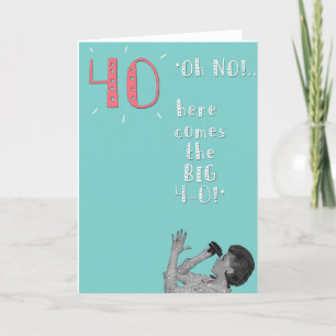 Female 40th birthday retro style card