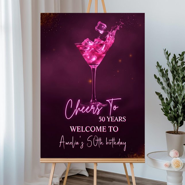 FeMale 50th Birthday Welcome Sign Whiskey theme (Creator Uploaded)