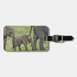 Female African Elephant with Baby Luggage Tag
