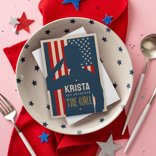 Female Airman Rustic Military Going Away Party Invitation