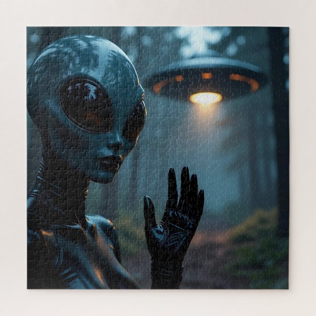Female Alien Extraterrestrial and UFO Jigsaw Puzzle (Vertical)