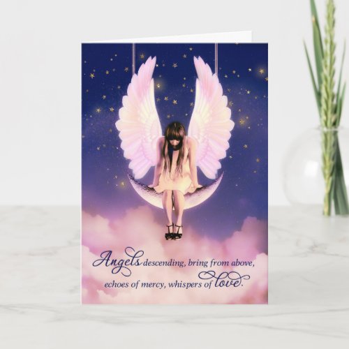 Female Angel Christian Sympathy with Scripture Card