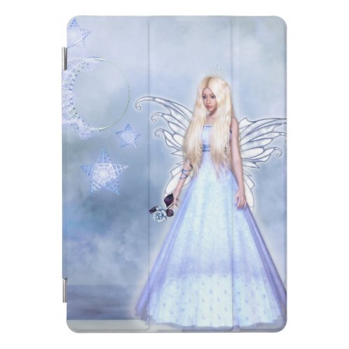 Female angel in blue iPad pro cover