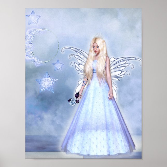 Female angel in blue poster (Front)