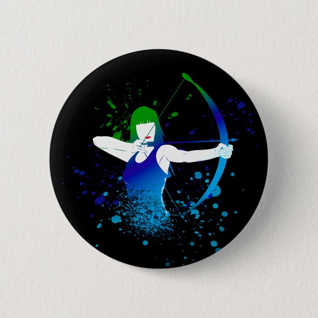 Female Archer Paint Splash Button (Front)