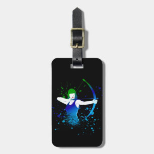 Female Archer Paint Splash Luggage Tag