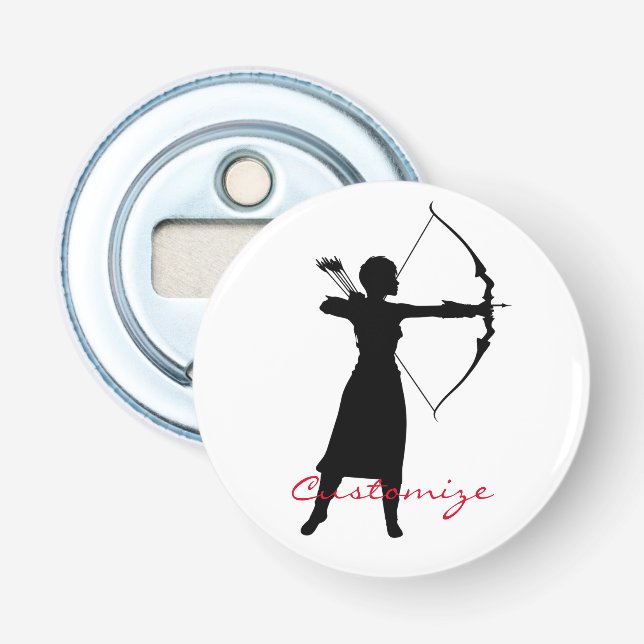 Female Archer Silhouette  Thunder_Cove Bottle Opener (Front)
