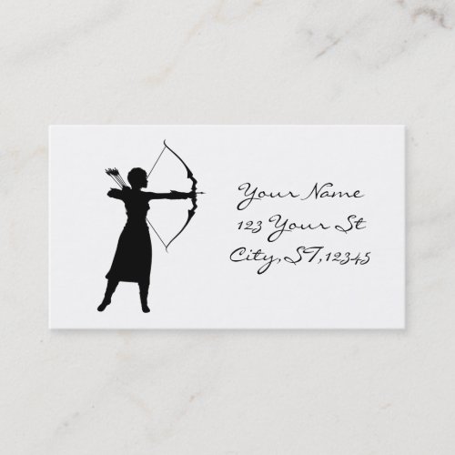 Female Archer Silhouette Thunder_Cove Business Card