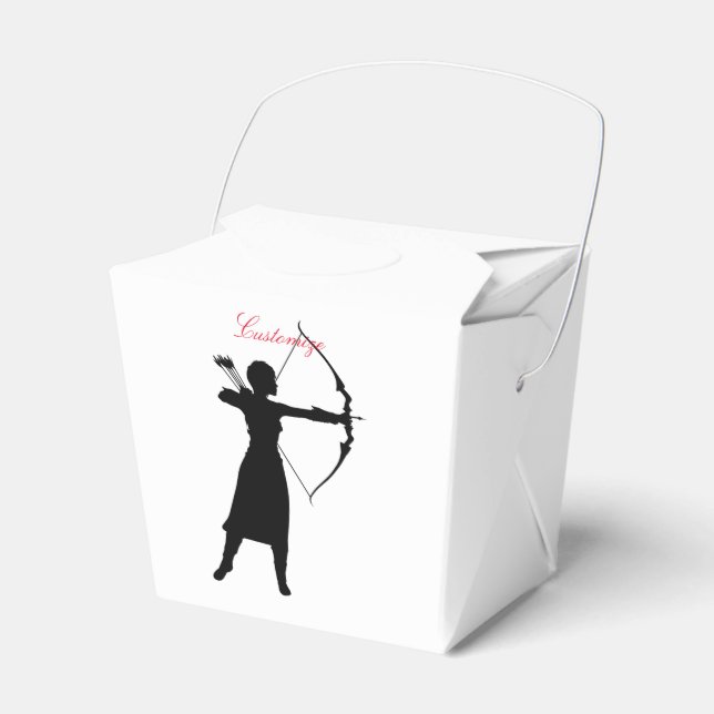 Female Archer Silhouette Thunder_Cove Favor Boxes (Front Side)