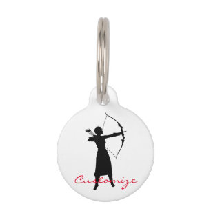 Female Archer Silhouette Thunder_Cove Pet ID Tag