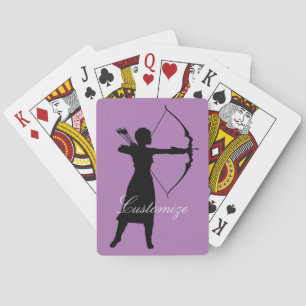 Female Archer Silhouette Thunder_Cove Poker Cards