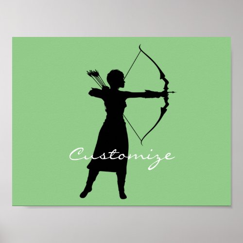 Female Archer Silhouette Thunder_Cove Poster
