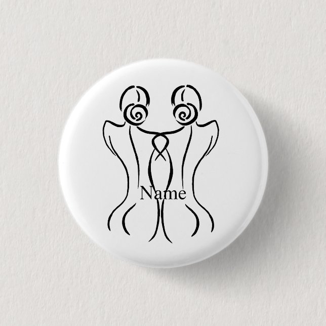 Female Art Illustration Thunder_Cove  Button (Front)