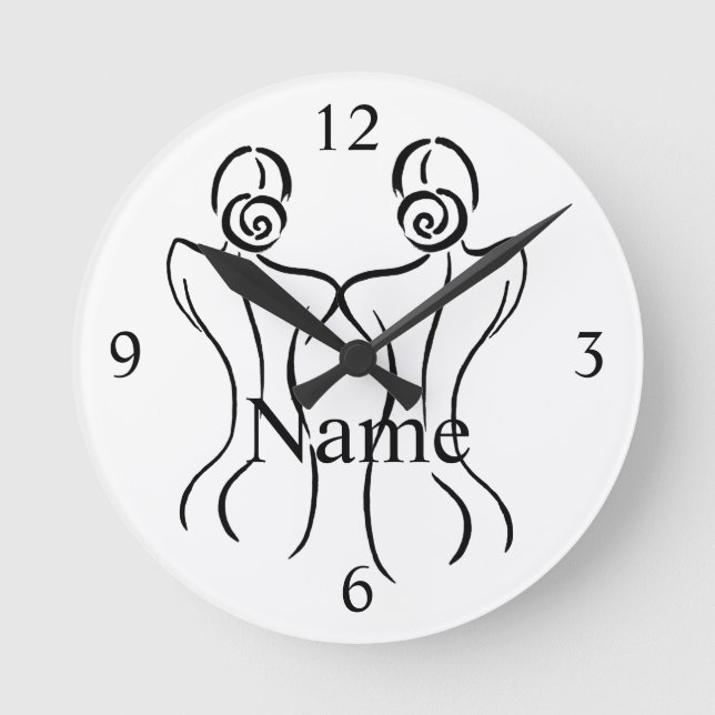Female Art Illustration Thunder_Cove Round Clock (Front)