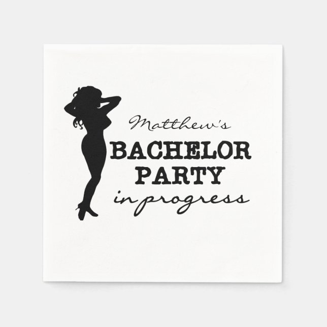 Female Bachelor Party Personalized Paper Napkins (Front)