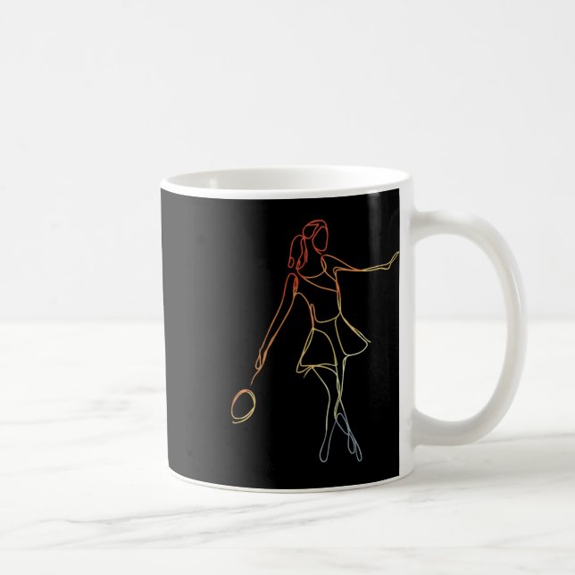 Female Badminton Player Sketch Shuttle Game For Gi Coffee Mug (Right)