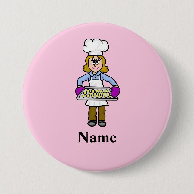 Female Baker Name Button (Front)