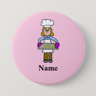 Female Baker Name Button