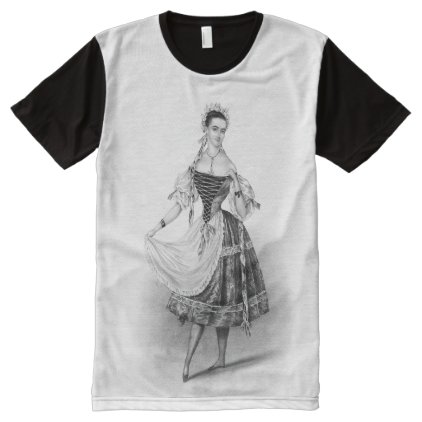 Female Ballet Dancer Vintage Print All-Over-Print Shirt