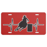 Female Barrel Racer - Heartbeat Pulse Graphic License Plate at Zazzle