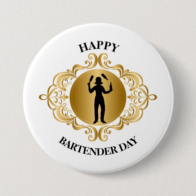 Female Bartender Day Button (Front)