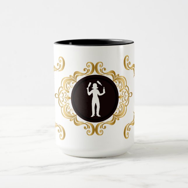 Female Bartender White Silhouette Mug (Center)