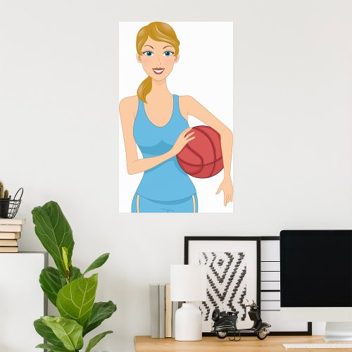 Female Basketballer Sportswoman Poster